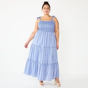 Draper James Blue Patterned Kids Dress